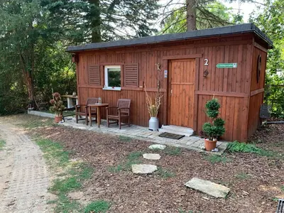 Ein Garten an der Unterkunft Tiny-Ferienwohnung Hellerau 2