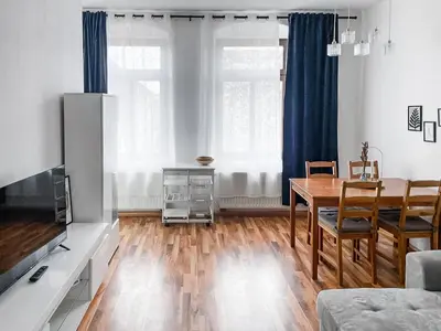 Ein Sitzbereich in der Unterkunft Zentrum, 4Personen, privater Parkplatz, WiFi, modern, ruhig