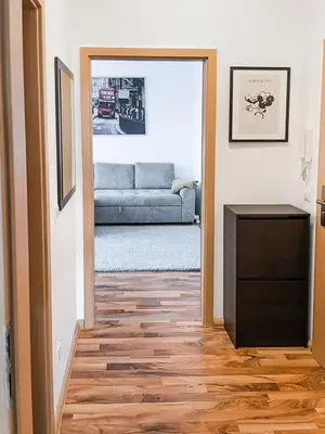 Ein Sitzbereich in der Unterkunft Zentrum, 4Personen, privater Parkplatz, WiFi, modern, ruhig