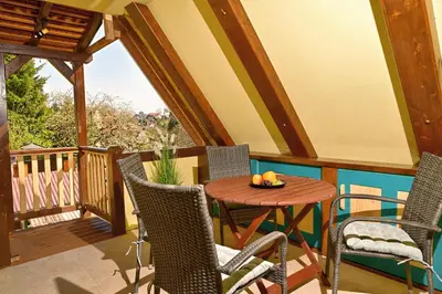 Ein Balkon oder eine Terrasse in der Unterkunft Loft am Malerweg