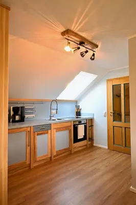 Küche/Küchenzeile in der Unterkunft Loft am Malerweg