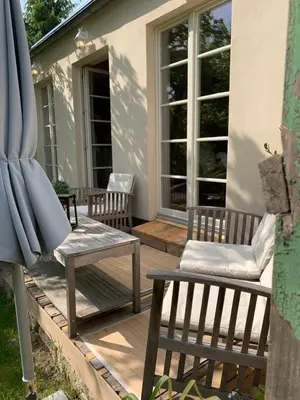 Ein Sitzbereich in der Unterkunft Idyllische Fewo Belling Spa - eigene Sauna