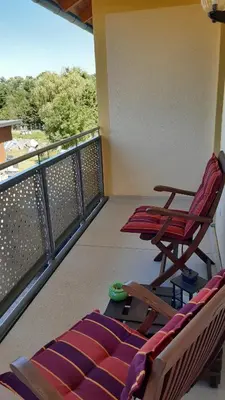 Ein Balkon oder eine Terrasse in der Unterkunft Haus am Park Nahe Eilenburg Wurzen