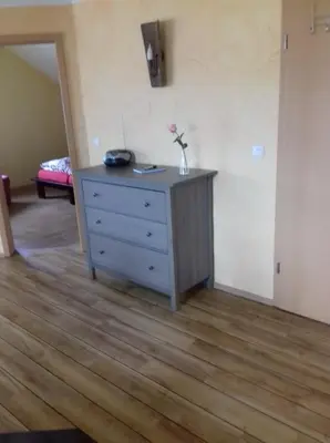 Ein Bett oder Betten in einem Zimmer der Unterkunft Haus am Park Nahe Eilenburg Wurzen