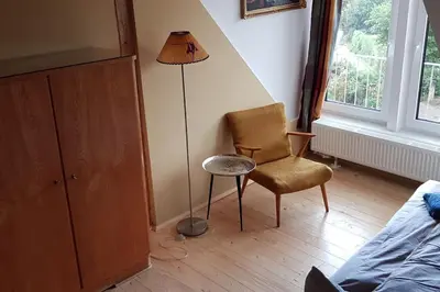 Ein Sitzbereich in der Unterkunft Ferienwohnung Salamander