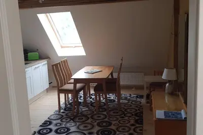 Ein Sitzbereich in der Unterkunft Ferienwohnung Salamander