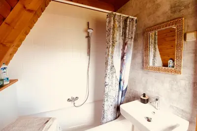 Ein Badezimmer in der Unterkunft Flügels ReBi-Baude