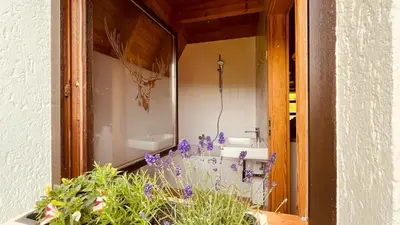 Ein Badezimmer in der Unterkunft Flügels ReBi-Baude
