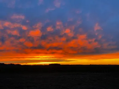 Blick auf den Sonnenuntergang/Sonnenaufgang von der Ferienwohnung aus oder aus der Nähe