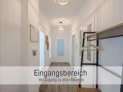Grundriss der Unterkunft Benville BV01 - Ideal für 4-6 Personen - WLAN, Waschmaschine, Parkplatz - 2 Schlafzimmer - 1 km zum Bahnhof - ruhige Lage