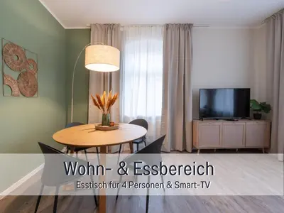 TV/Unterhaltungsangebot in der Unterkunft Benville BV02 - 52 qm für Paare und Kultur - 10-15 min zur Altstadt - ruhig - zentral - WLAN - Smart-TV