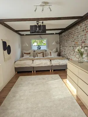 Ein Sitzbereich in der Unterkunft Ferienhaus Lausitz