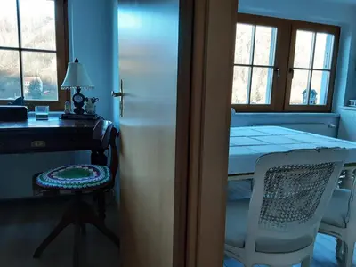 Ein Bett oder Betten in einem Zimmer der Unterkunft Ferienwohnung Elbblick