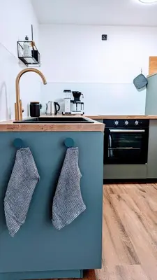 Küche/Küchenzeile in der Unterkunft Premium Loft im Szeneviertel, WLAN, Smart TV, Parklplatz, Netflix