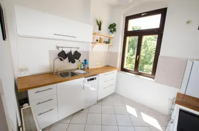 Küche/Küchenzeile in der Unterkunft CASARINA - Stilvoller Altbau in zentraler Lage