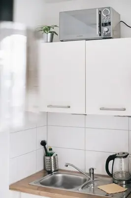 Küche/Küchenzeile in der Unterkunft Moderne FeWo in ruhiger Lage