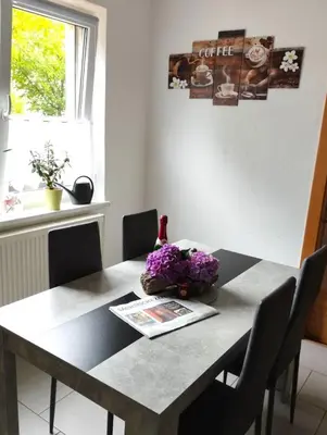 Ein Sitzbereich in der Unterkunft Ferienwohnung 
