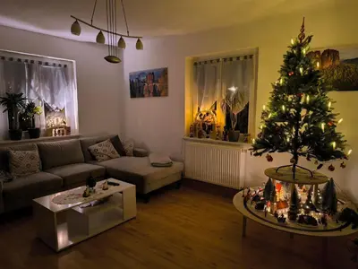 Ein Sitzbereich in der Unterkunft Ferienwohnung 