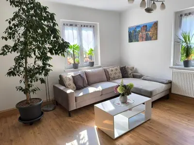 Ein Sitzbereich in der Unterkunft Ferienwohnung 