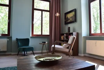 Ein Sitzbereich in der Unterkunft Schöne Wohnung in Dresden - Neustadt