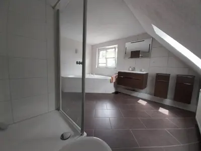 Ein Badezimmer in der Unterkunft FeWo Zum Malerweg Pirna