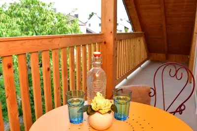 Ein Balkon oder eine Terrasse in der Unterkunft Domizil Eutschützgrün