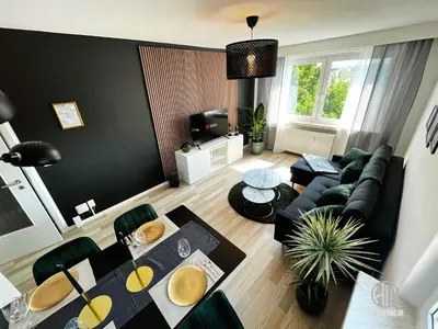 Ein Sitzbereich in der Unterkunft KMHosting Luxe Apartment Chemnitz-Zentrum
