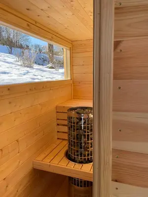 Grundriss der Unterkunft Kleines Chalet im Erzgebirge mit Sauna und Kamin