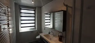 Ein Badezimmer in der Unterkunft Ferienwohnung 2 am Hofladen Hellendorf
