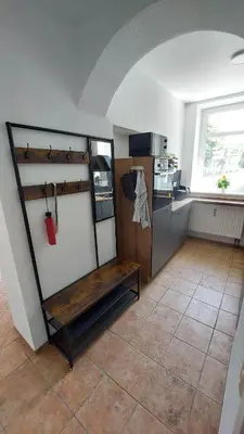 Küche/Küchenzeile in der Unterkunft Ferienwohnung am Hofladen Hellendorf - Sächsische Schweiz