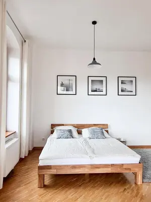Ein Bett oder Betten in einem Zimmer der Unterkunft 1-Raum-Wohnung zentral gelegen