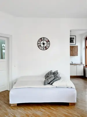 Ein Bett oder Betten in einem Zimmer der Unterkunft 1-Raum-Wohnung zentral gelegen