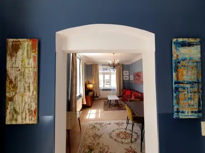 Ein Sitzbereich in der Unterkunft ArtHouse Am Kurpark Bad Schandau