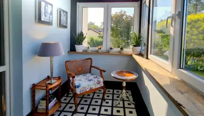 Ein Sitzbereich in der Unterkunft ArtHouse Lilienstein