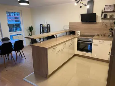 Küche/Küchenzeile in der Unterkunft Stilvolles 60qm City Apartment Zentrumsnahe 2R