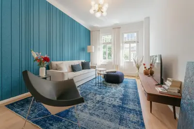 Ein Sitzbereich in der Unterkunft Apartments Chemnitz