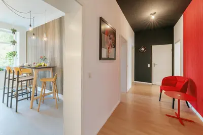 Ein Sitzbereich in der Unterkunft Apartments Chemnitz
