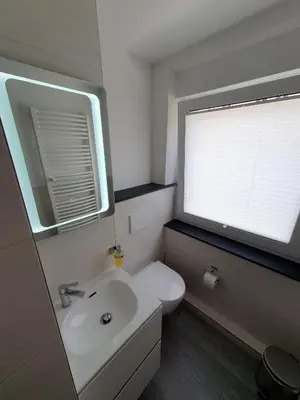 Ein Badezimmer in der Unterkunft Ferienwohnung Wandersruh - Oase der Ruhe am Malerweg und die sächs. Schweiz direkt vor der Haustür