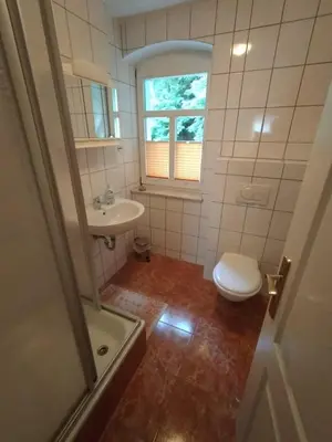 Ein Badezimmer in der Unterkunft Ferienwohnung 1 Am Zahnsborn