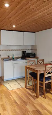 Küche/Küchenzeile in der Unterkunft Urlaub auf dem Reiterhof Schaarschmidt