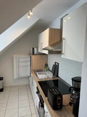 Küche/Küchenzeile in der Unterkunft Ferienwohnungen Augustusburger Straße 149
