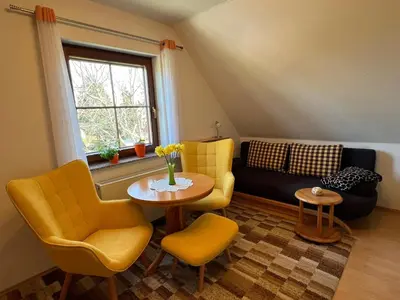 Ein Sitzbereich in der Unterkunft Ferienwohnung Dresden