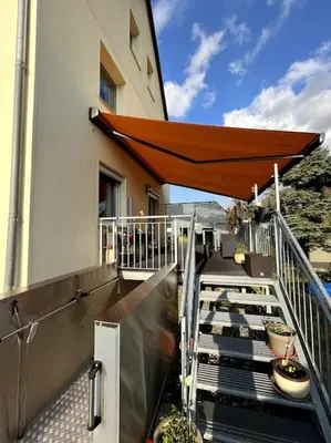 Ein Balkon oder eine Terrasse in der Unterkunft Ferienwohnung Bille