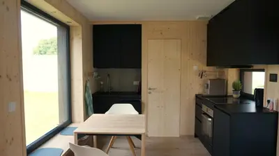 Küche/Küchenzeile in der Unterkunft Tiny Design-Modulhaus mit 33 m²