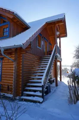 Ferienwohnung im Blockhaus Rosenkranz im Winter