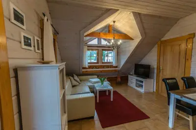 TV/Unterhaltungsangebot in der Unterkunft Ferienwohnung im Blockhaus Rosenkranz