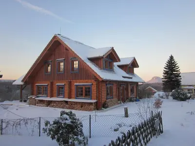 Ferienwohnung im Blockhaus Rosenkranz im Winter