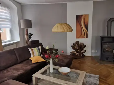 Ein Sitzbereich in der Unterkunft Ferienwohnung Carola Scholze