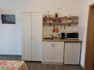 Küche/Küchenzeile in der Unterkunft Gästewohnung Fischer