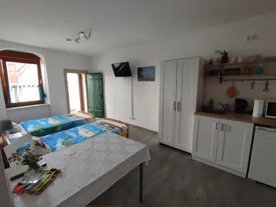 Küche/Küchenzeile in der Unterkunft Gästewohnung Fischer
